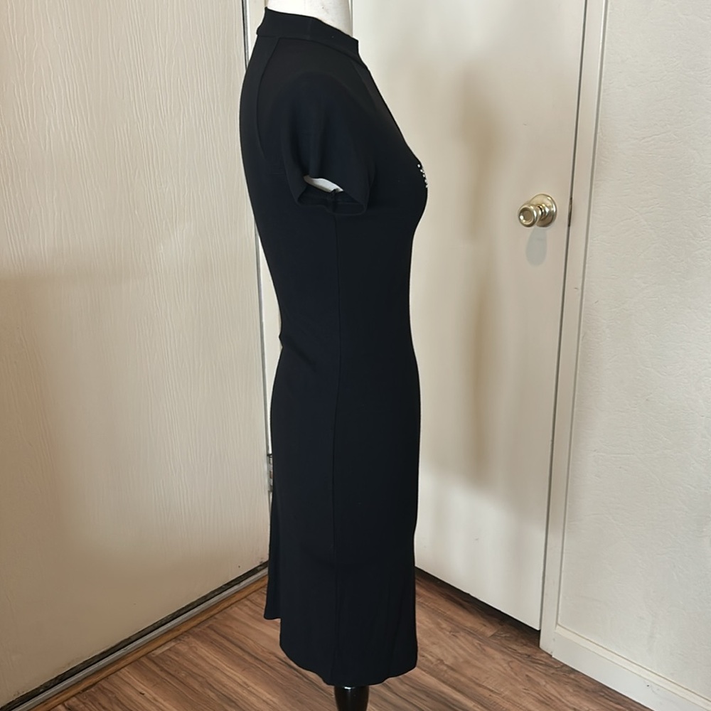 Bebe Logo Black Keyhole Bodycon Dress - Picture 3 of 10